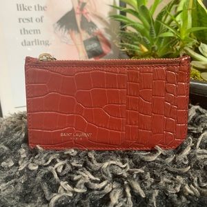 Saint Laurent Paris Fragments Zipped Card Case